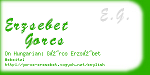 erzsebet gorcs business card